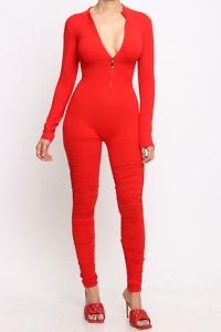 Jumpsuit with front zipper